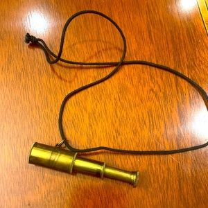 Vintage brass telescope necklace